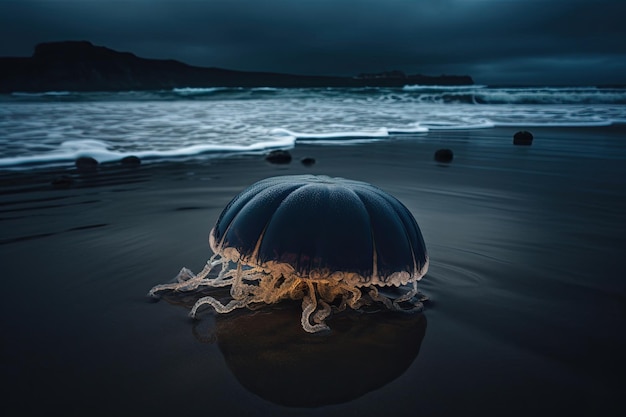 As maravilhas subaquáticas da natureza Uma águia-vivas no oceano tropical na praia