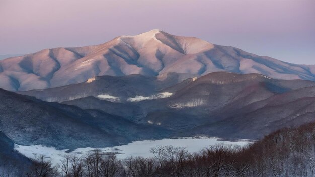 Foto as montanhas seoraksan são cobertas de neve no inverno na coreia do sul