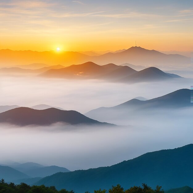 As montanhas Seoraksan são cobertas geradas por IA