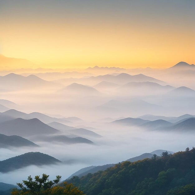 As montanhas Seoraksan são cobertas geradas por IA