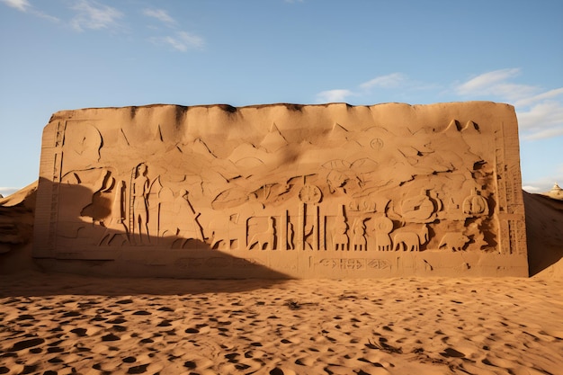 Foto as muralhas sussurrando civilizações antigas graffiti no coração do deserto