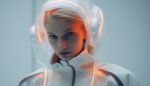 as pessoas estão vestindo roupas da moda futurista no futuro