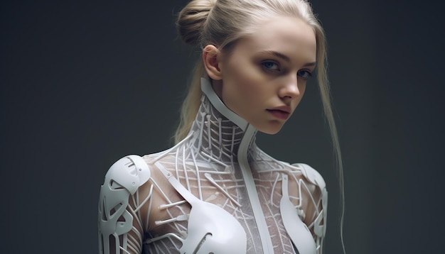 as pessoas estão vestindo roupas da moda futurista no futuro