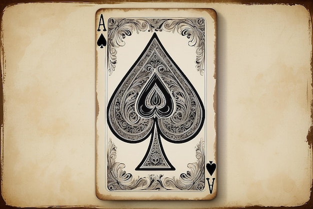 As de picas Jugar a las cartas de estilo vintage Casino y póquer Arte moderno y fondo antiguo