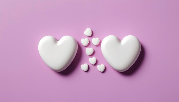 As pílulas de coração branco em um fundo colorido O conceito de uma vida saudável Doenças cardíacas Arritmia