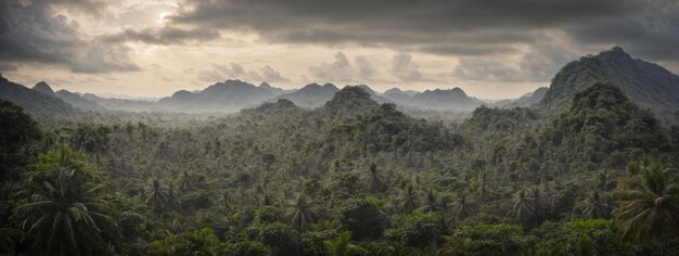 Foto as profundas selvas tropicais do sudeste da ásia em agosto