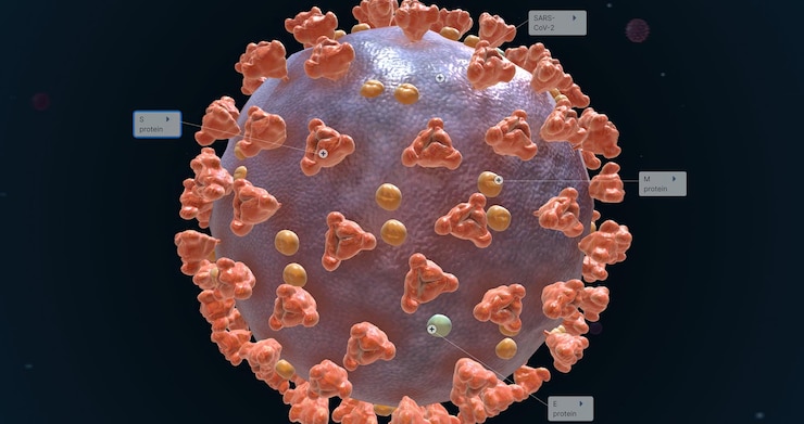 Foto as proteínas de superfície do vírus covid19