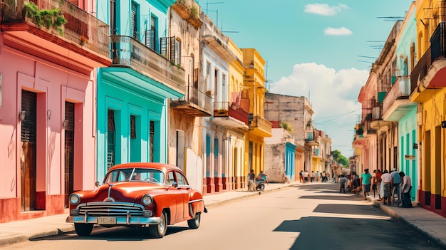 Foto as ruas coloridas de havana