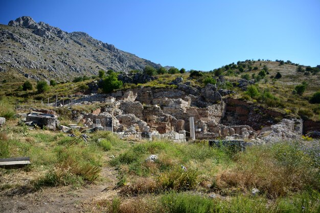 As ruínas da antiga cidade de Sagalassos, no alto das montanhas.