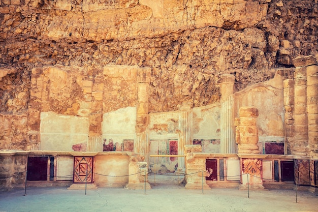 As ruínas do palácio do rei Herodes Masada Israel