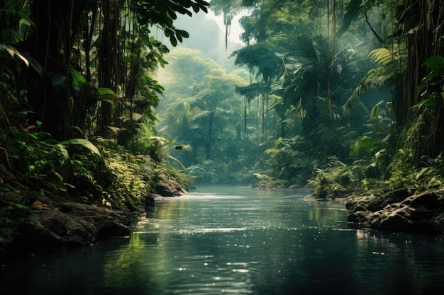 As selvas tropicais do sudeste da Ásia em agosto