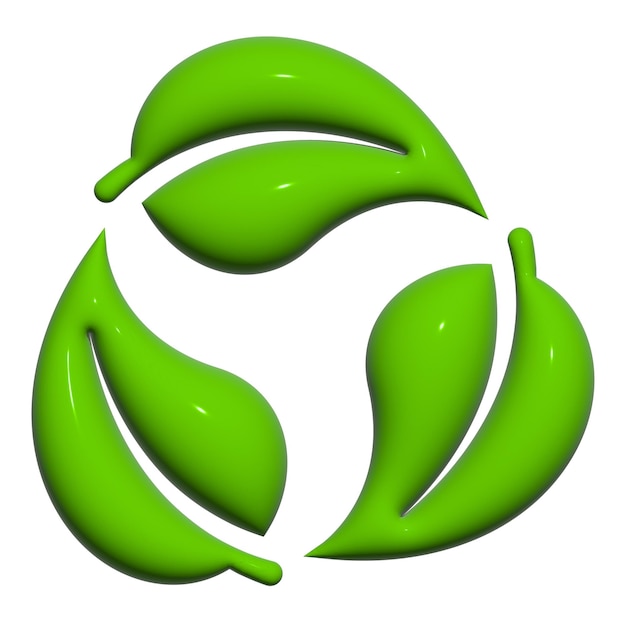 As setas verdes reciclam o símbolo isolado em fundo branco