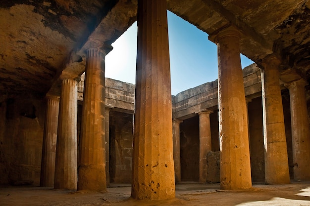 As Tumbas dos Reis, Patrimônio Mundial da UNESCO, na cidade de Paphos, Chipre