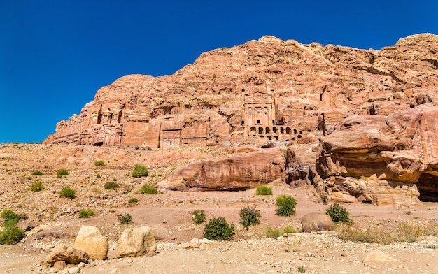 As Tumbas Reais em Petra, patrimônio mundial da UNESCO na Jordânia