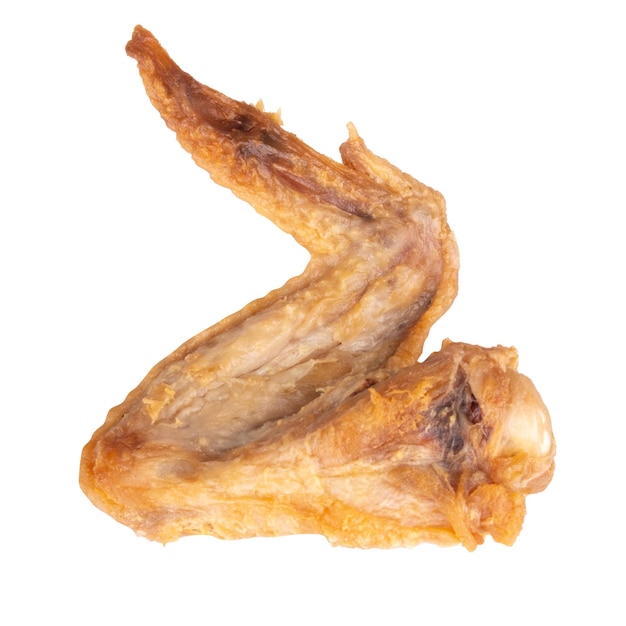 Asa de frango frita isolada no fundo branco
