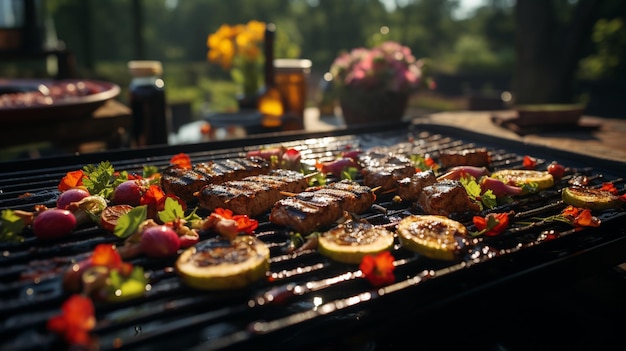 Asado en el fin de semana de verano