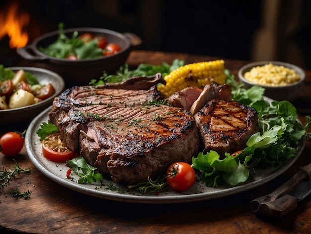 Asado-Mischgrill mit gemischter Gemüse