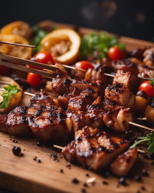 Asado en la parrilla.