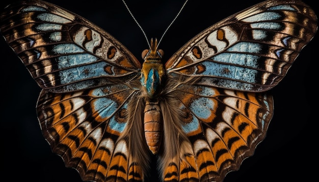 Asas de borboleta vibrantes espalhadas no campo de flores de verão gerado por IA