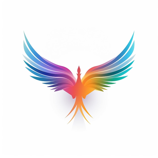 Asas voadoras logotipo de pássaro design abstrato generativo ai