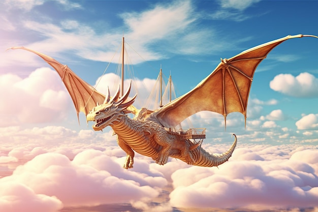 Ascenso de los dragones vuelo majestuoso a través del cielo