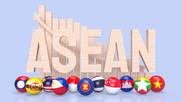 Foto asean steht für die vereinigung der südostasiatischen nationen.