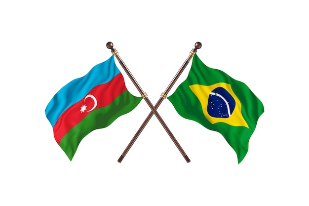 Aserbaidschan gegen Brasilien zwei Länder Flaggen Hintergrund