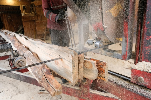 Aserradero El proceso de procesamiento de tableros de madera en un aserradero Industria maderera