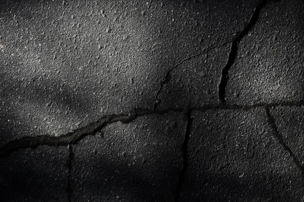 Foto asfalto em textura de rachaduras / fundo abstrato rachaduras na estrada asfaltada
