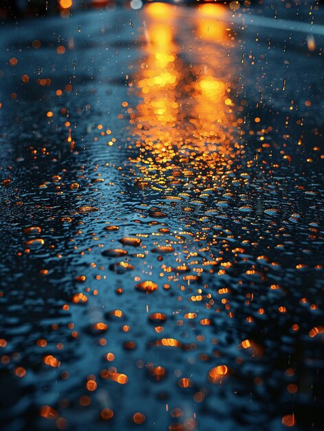 Foto asfalto húmedo después de la lluvia con reflejos