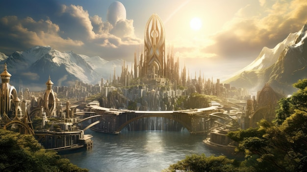 Asgard Reino de los Dioses El hogar celestial del Aesir Mitología nórdica y mitología vikinga Paisaje