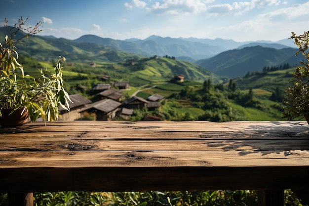 Asian Countryside Bliss tablero de madera con paisaje rural