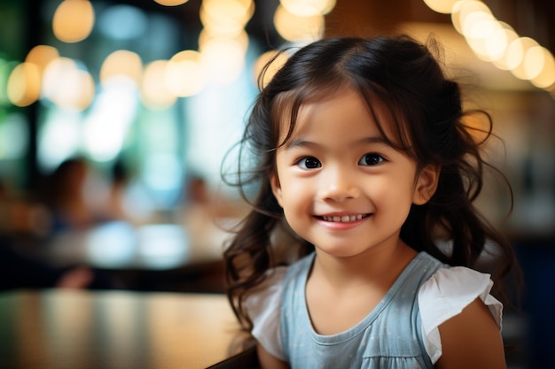 Asiático Japonês Chinês Coreano Tailandês Indonésio Criança sorrindo olhando para a câmera fofo muito lindo bebê feliz criança estudante pré-escolar