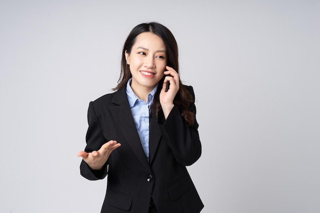 Asiatische Geschäftsfrau Porträt, isoliert auf weißem Hintergrund