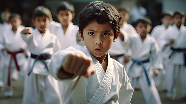 Asiatische Kinder Karate Kampfkünste Taekwondo Generative Ai