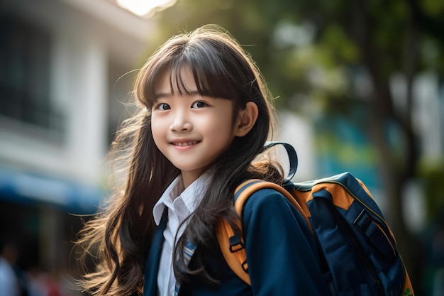 Asiatische Mädchen in der Schule studieren Bildung
