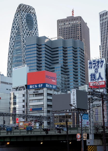 Asiatische Stadtlandschaft mit Sehenswürdigkeiten