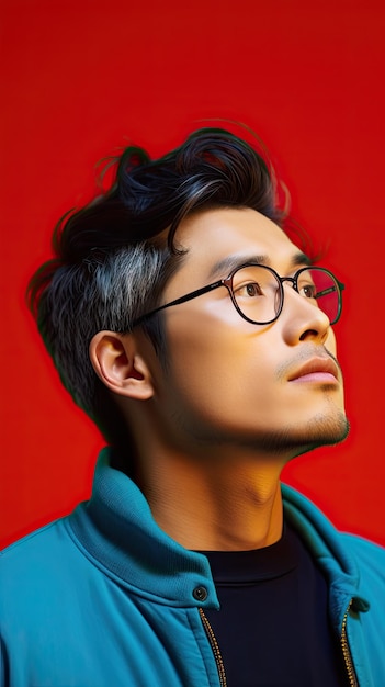 Asiatischer Mann mit Brille