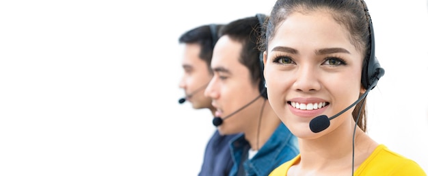 Asiatisches Call-Center-Team