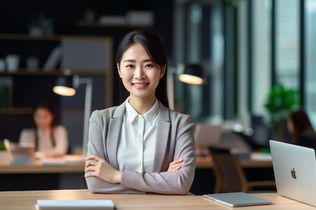 Asiatisches Designerporträt im Büro