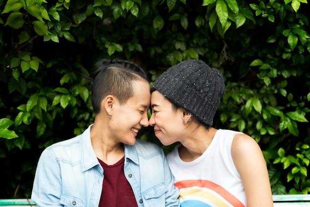 Foto asiatisches lesbisches paar lgbt