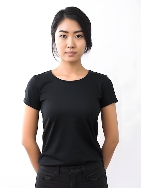 Asiatisches Mädchen leeres T-Shirt