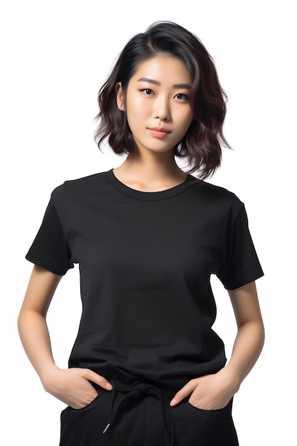 Asiatisches Mädchen leeres T-Shirt