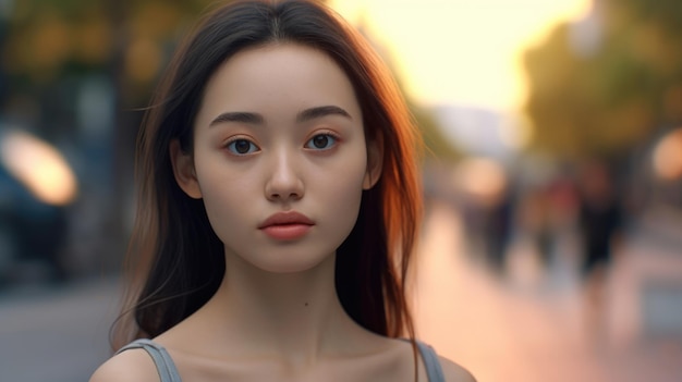 Asiatisches Model-Mädchen HD 8K-Hintergrundbild