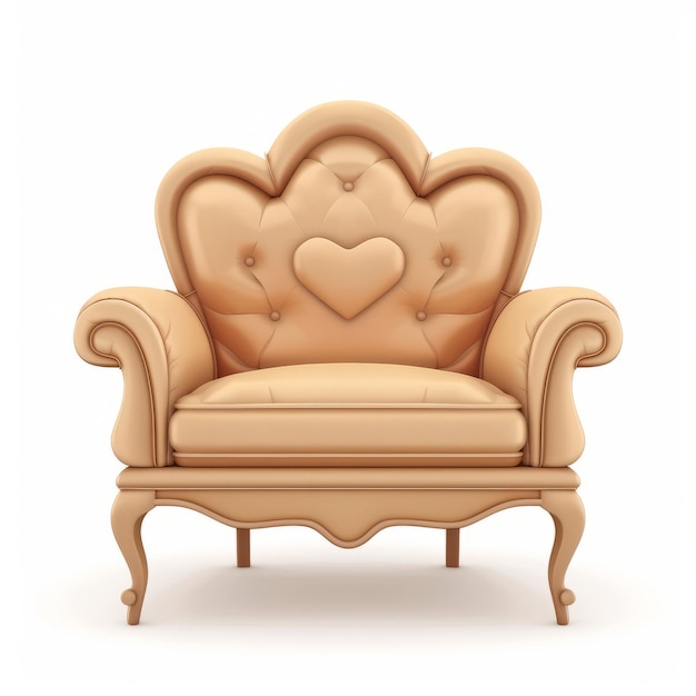 El asiento del amor aislado en fondo blanco