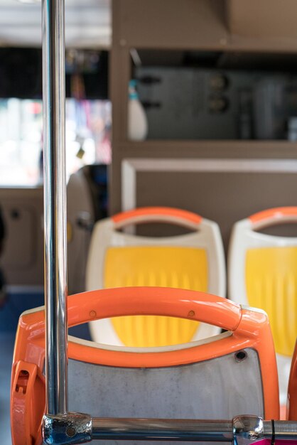 Foto asiento de autobús concepto de viaje y turismo de transporte