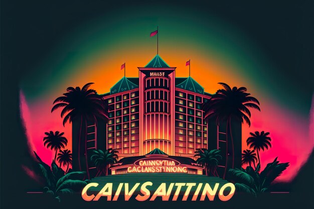 Foto asino-synthwave-asino-retroave der 80er