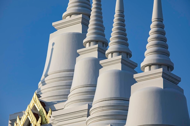 Asokaram-Tempel Provinz Samut Prakan Wichtige weiße Pagode des alten Tempels