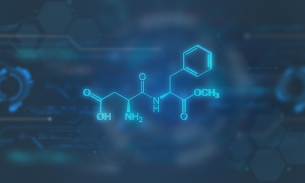 aspartame ciencia azul elemento tecnología industria cuidado de la salud tratamiento edulcorante alimentos azúcar chemi