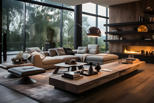 Un aspecto interior moderno se caracteriza por líneas limpias y minimalismo